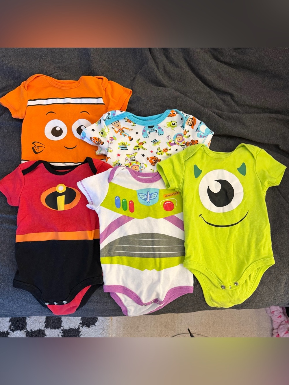 3-6 month Disney Character Baby Bodysuit Bundle